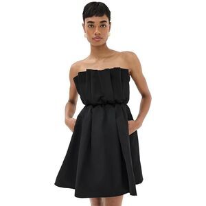 Staud Women's Black Sleeveless Pleated Lined Cordelia Mini Dress Size XL NWOT